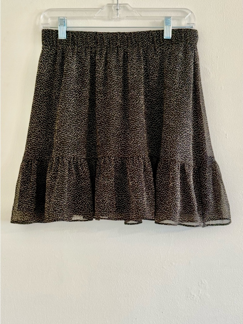 Loft - Womens Black Printed Ruffle Hem Skirt